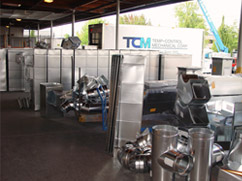 HVAC Duct and Fittings Await Delivery Under Covered Dock